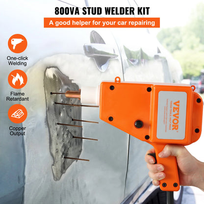 VEVOR Stud Welder Kit Dent Remover Puller Repair 800VA Electric Spot Welder Stud Gun Car Body Repair Tools for Auto Repairing