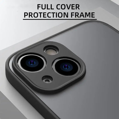 Shockproof Armor Hard PC Matte Case For iPhone 15 14 13 12 11 Pro XR X XS Max 7 8 Plus SE 13 Mini Silicone Clear Back Cover