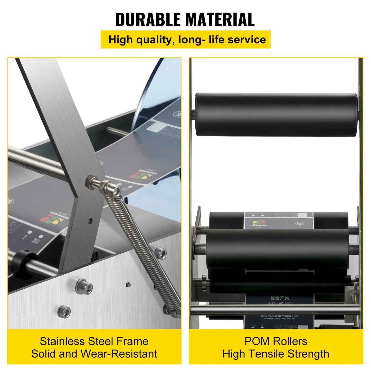 VEVOR MT-50 Semi-Automatic Bottle Labeling Machine Electrical Adhensive Printer With Round for PET Plastic Glass Metal Bottle