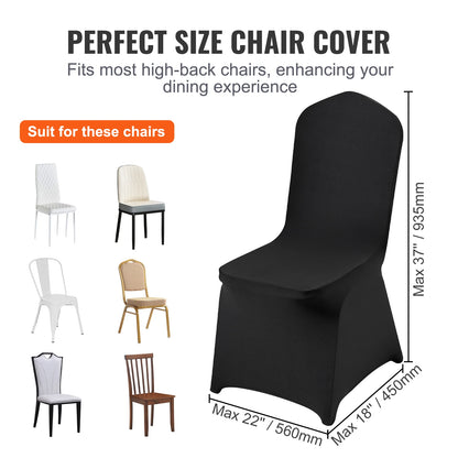 VEVOR 30/50PCS Spandex Chair Cover for Wedding Party Universal Fitted Chair Cover Removable Washable Protective Slipcovers