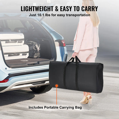 VEVOR Folding Portable Bar Table Tradeshow Podium Table for Party Picnic Exhibition Includes Carrying Case Storage Shelf & Skirt