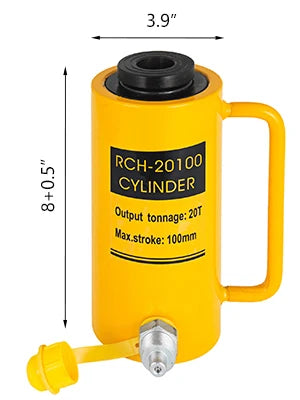 VEVOR 20T/30T/60T Hollow Plunger Hydraulic Cylinder Jack Single Acting Ram Cylinder 100mm Heavy Duty Lifting Tool