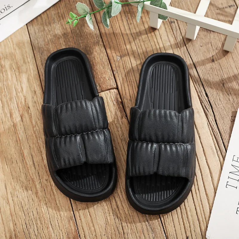 Fashion Summer Concise Couple Non-slip Soft Slides Lithe Cosy Sandals Men Women Casual Slippers Ladies' Home Shoes Flip Flops