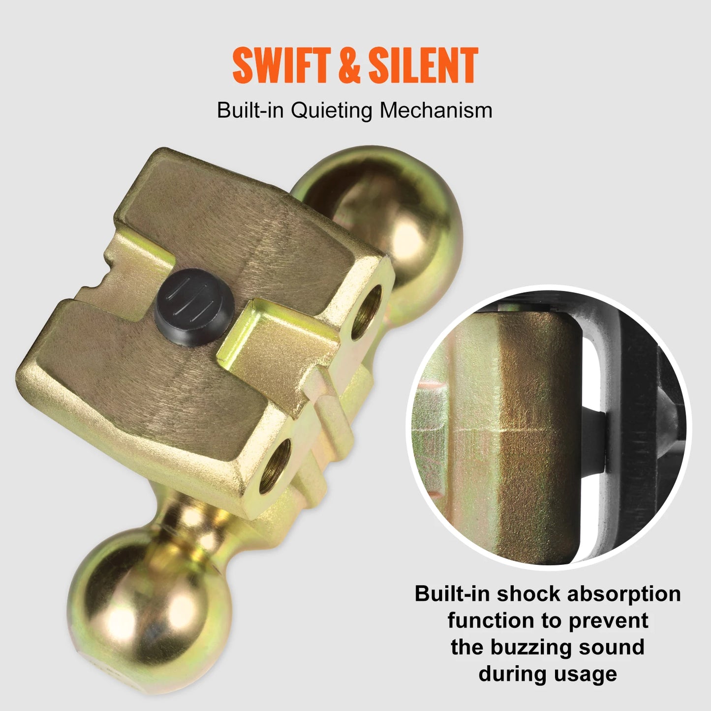 VEVOR Adjustable Trailer Hitch Ball Mount 2'' Receiver 6''Drop Drowith Receiver Solid Tube Steel Tow Balls for Truck Towing