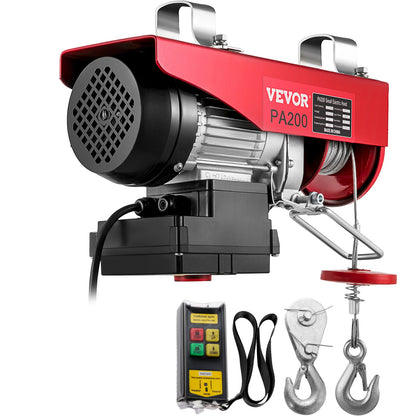 VEVOR Electric HoistElectric Lift with Wireless Remote Control Steel Wire Electric Hoist Cranew/Straps and Emergency Stop Switch