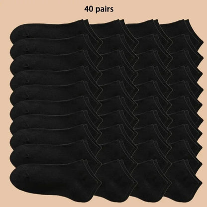 10/40 Pairs Men's Boat Socks Business Sport Sweat Absorption Mature Summer Autumn Solid Color Non Pilling Versatile Ankle Socks