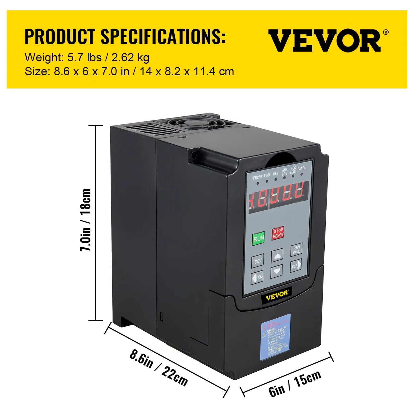 VEVOR Air Cooled Spindle Motor 0.8KW 1.5KW 2.2KW 4KW Variable Frequency Drive VFD Inverter 220V for CNC Engraving Milling Grind