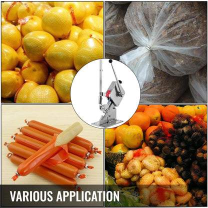 VEVOR U-shape Sausage Clipper Manual Plastic Bag Clipping Maker Strapping Machine for Supermarkets Bakeries Meat Packing Tools