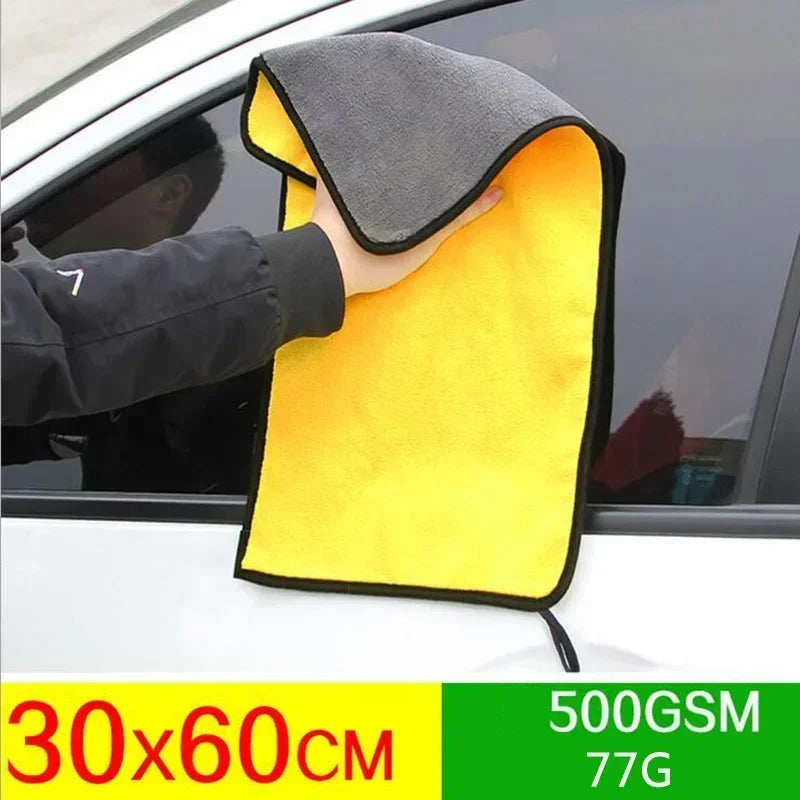 5PCS Automotive Ultra-Fine Fiber Towel Thickened Cleaning Cloth Automotive Washing And Drying Towel Soft And High Absorption
