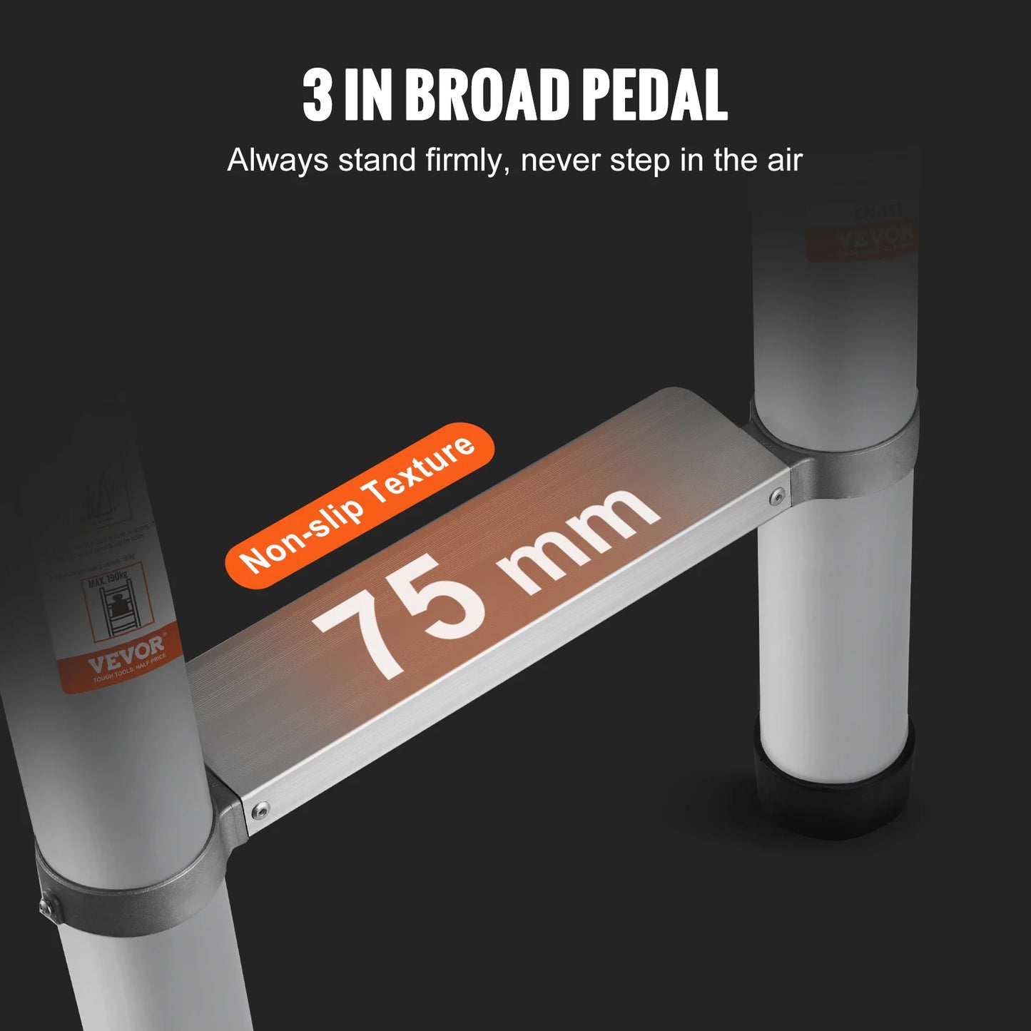 VEVOR Telescoping Ladder 18.5 FT Aluminum One-button Retraction Collapsible Extension Ladder 400 LBS Capacity with Non-slip Feet