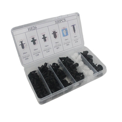 100pcs Auto Fastener Clip Kit Fender Rivet Clips Car Body Push Retainer Pin Rivet Bumper Door Trim Panel Retainer Car Clips