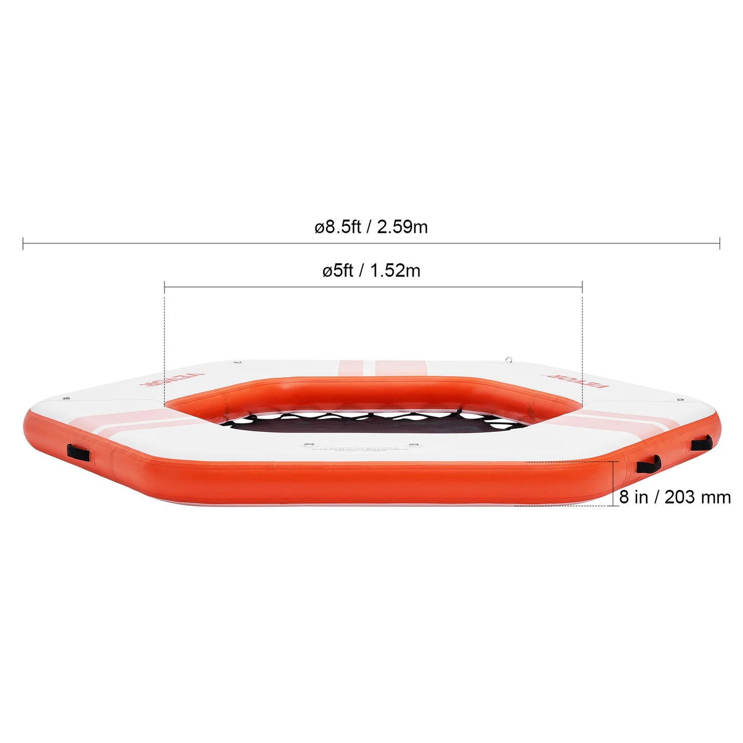 VEVOR Inflatable Floating Dock 10x8FT Non-Slip Water Detachable Ladder Portable Carrying Bag Floating Platform Island Raft