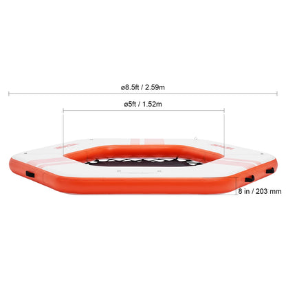 VEVOR Inflatable Floating Dock 10x8FT Non-Slip Water Detachable Ladder Portable Carrying Bag Floating Platform Island Raft