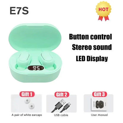 TWS E7S Fone 5.3 Bluetooth Earphones Wireless Headphones Noise Cancelling Earbuds with Mic Wireless Bluetooth Headset for Xiaomi