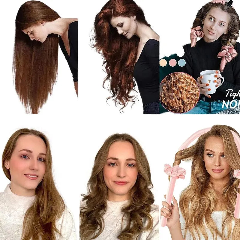 Foam Heatless Curling Iron Sleep Curling Iron Sponge Curly Hair Long Hair Curling Iron Set of 4 Pieces