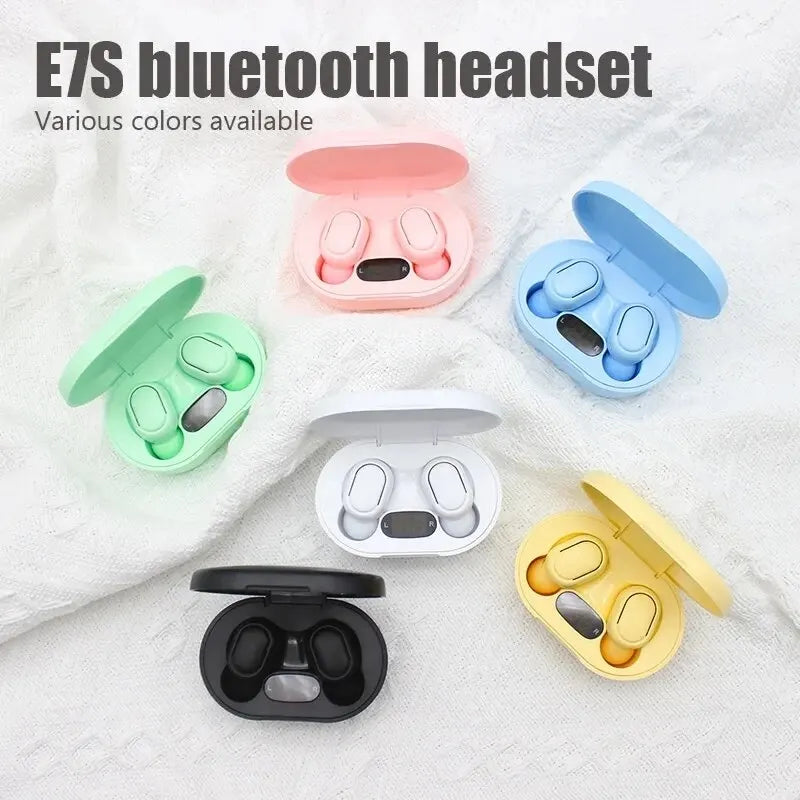 TWS E7S Fone 5.3 Bluetooth Earphones Wireless Headphones Noise Cancelling Earbuds with Mic Wireless Bluetooth Headset for Xiaomi