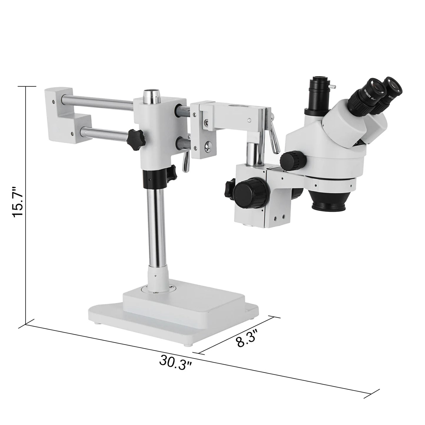 VEVOR 3.5X-90X Trinocular Stereo Digital Microscope 360°Swiveling Simul-Focal Support Camera Connection Lab Optical Instruments