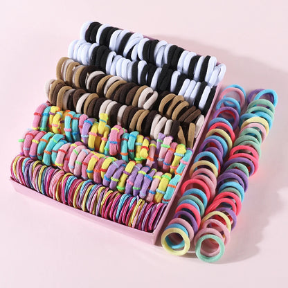 250/300Pcs Girls Colorful Hair Bands Set Nylon Elastic Rubber Band Children Ponytail Holder Scrunchies Kids Hair Accessories