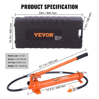VEVOR 4/10/12/20 Ton Power Hydraulic Cylinder Jack Autobody Frame Repair Tool Kit Automotive Truck Lifting Jack Heavy Equipment