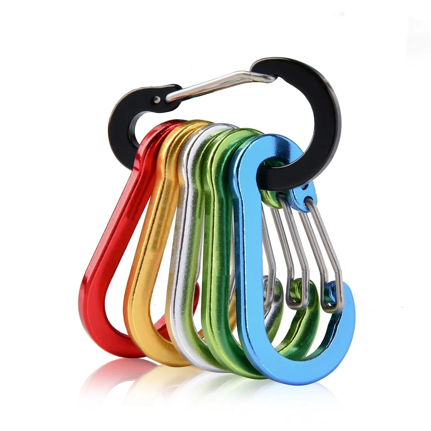 6pcs Carabiner Clip Aluminum Alloy Keychain Lock Buckle Snap D-Ring Clip Outdoor Backpack Camping Multi Tool Fishing Hiking Hook