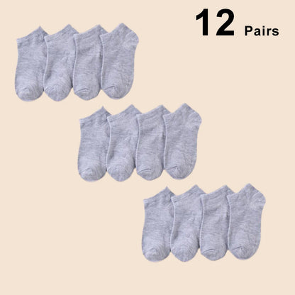 12 Pairs Men Solid Color Boat Socks Comfortable Breathable High-Quality Business Low Tube Socks Casual Men Slippers Ground Socks