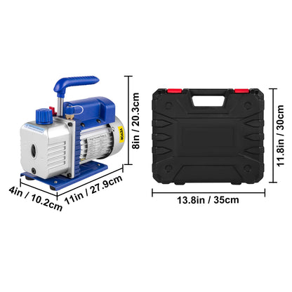 VEVOR 1.8-4.8CFM Refrigerant Vacuum Pump Kits HVAC Refrigeration 1/3 1/4 HP with Manifold Gauge for Household Air Conditioning
