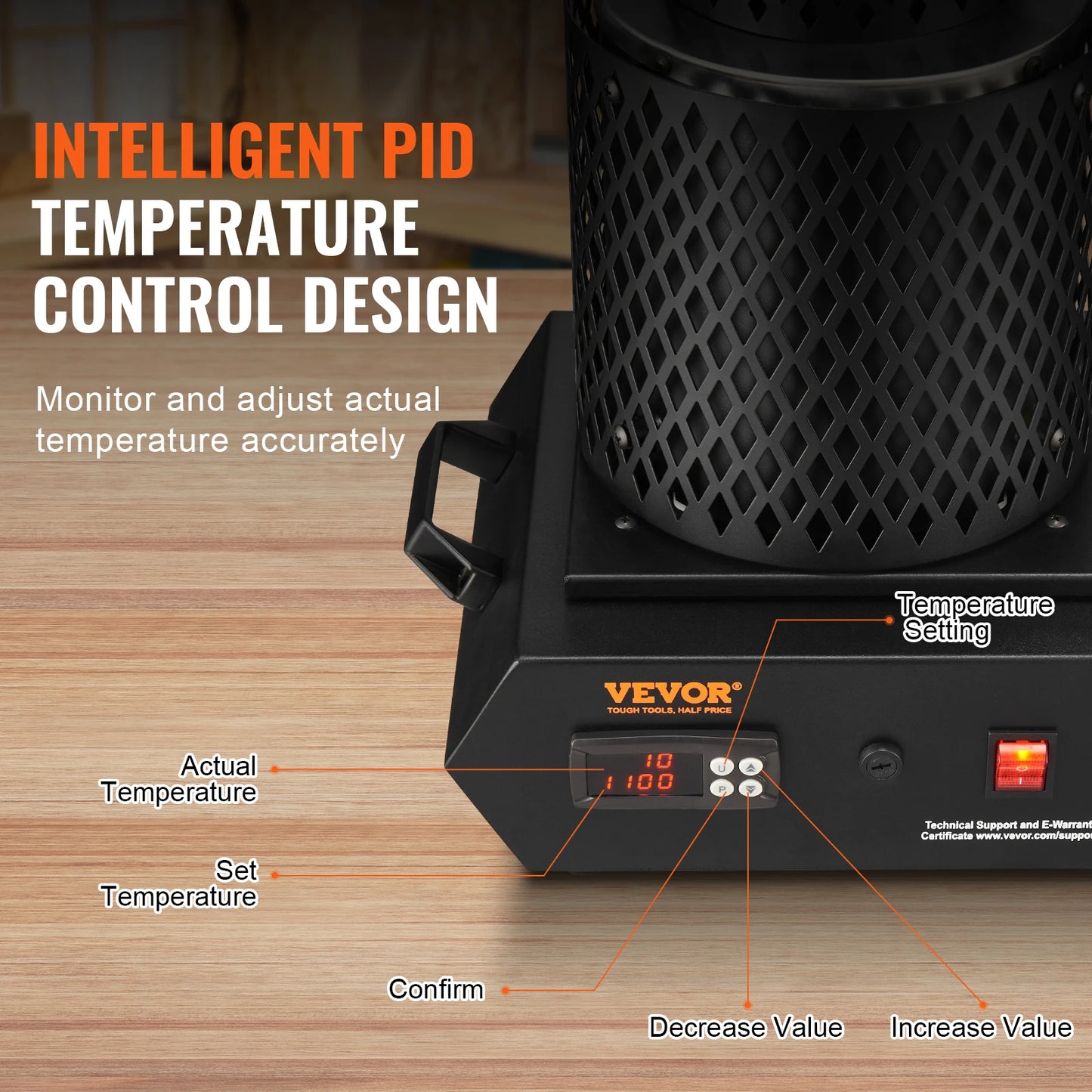 VEVOR 1350W Gold Melting Furnace 2102℉/1150℃ Electric Furnace with Graphite Crucibles for Melting Gold Silver Aluminum Copper