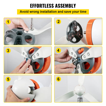 VEVOR Wind Turbine Generator 12V AC 300W-500W Wind Power Generator W/ MPPT Controller 3 5 Blades Auto Adjust Windward Home Use