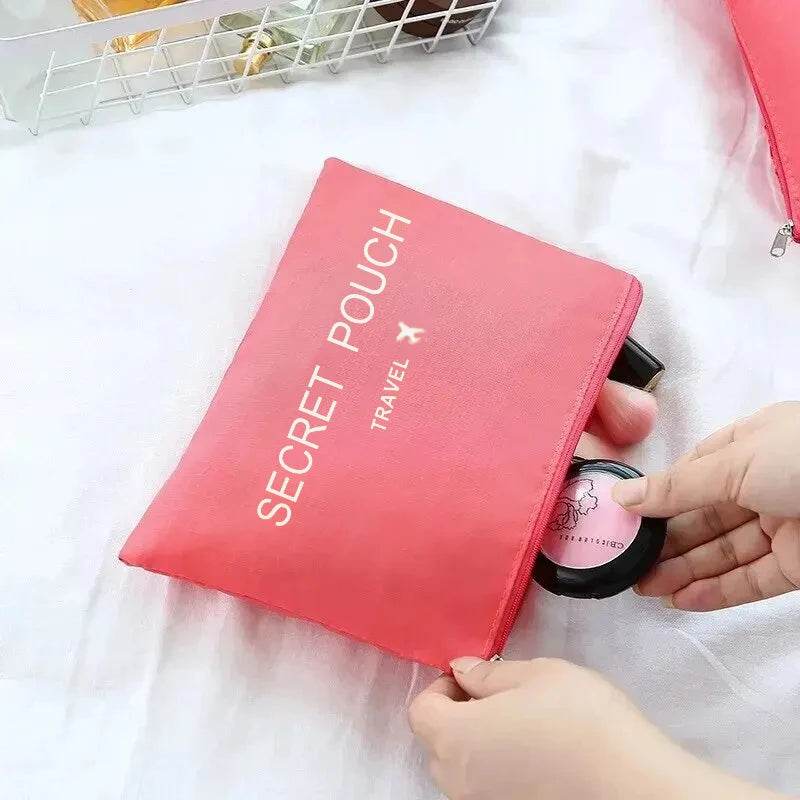6pcs Simple Solid Color Travel Storage Bag, Clothing Storage Bag, Dry And Wet Separate Storage Bag, Cosmetic Bag Wash Bag Toilet