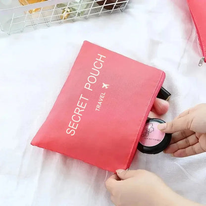 6pcs Simple Solid Color Travel Storage Bag, Clothing Storage Bag, Dry And Wet Separate Storage Bag, Cosmetic Bag Wash Bag Toilet