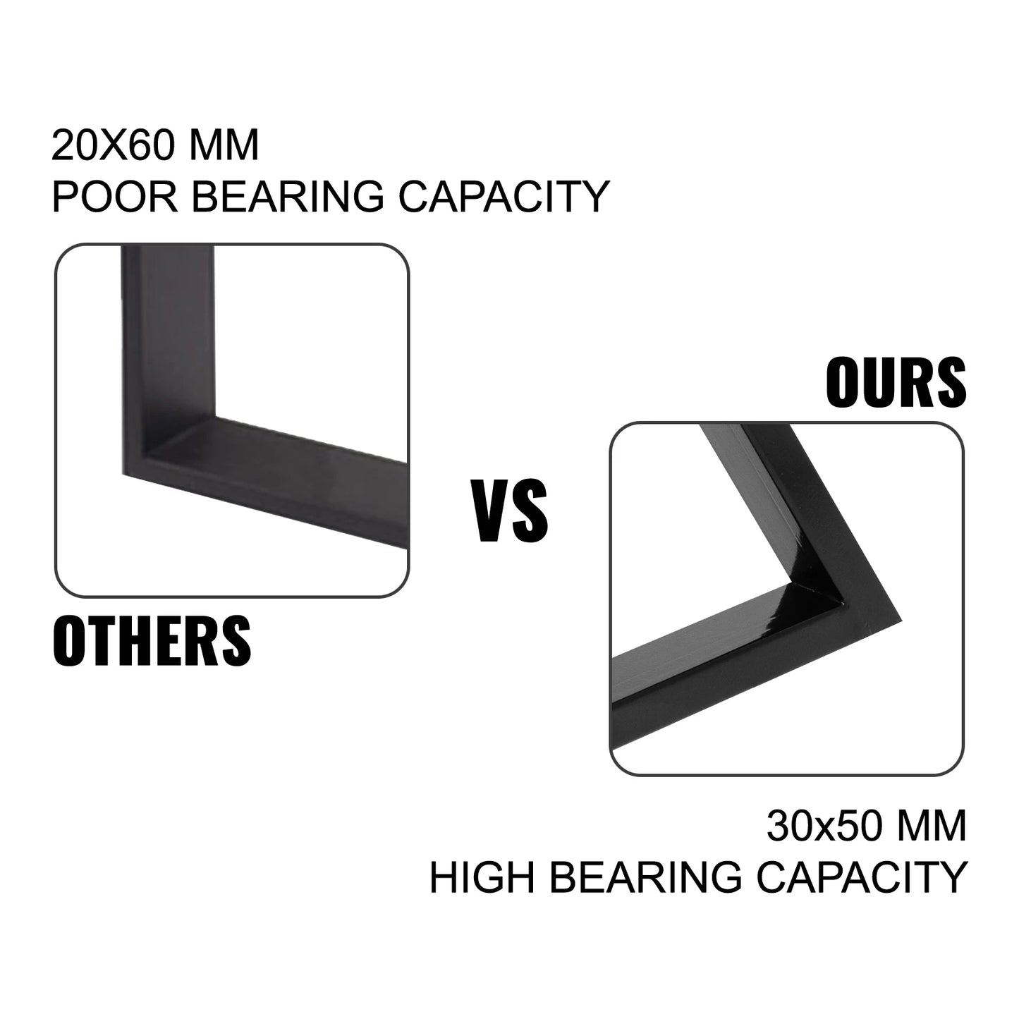 VEVOR 2PCS Table Legs Metal Black Furniture Legs Heavy Duty Industry Desk Adjustable Non-Slip Feet Nordic Style For Coffee Table