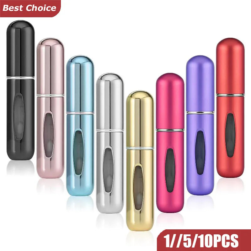 Solid Color 5ml Bottom Flush Rechargeable Perfume Bottle Sprayer Small Portable Cosmetic Refill Perfume