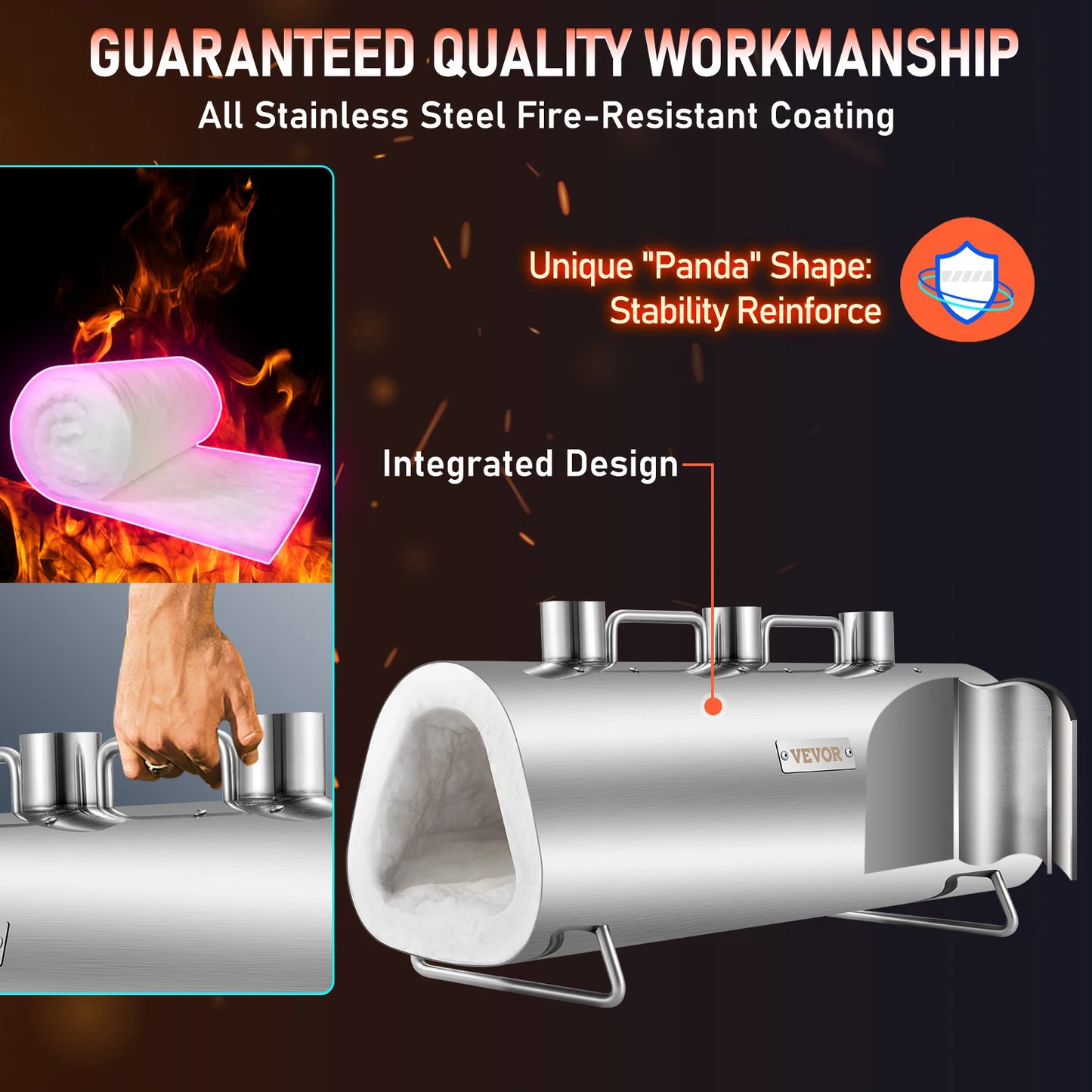 VEVOR EU Propane Forge Portable 2/3 Burner Tool and Knife Making Large Capacity Blacksmith Farrier Forges Furnace Blacksmithing