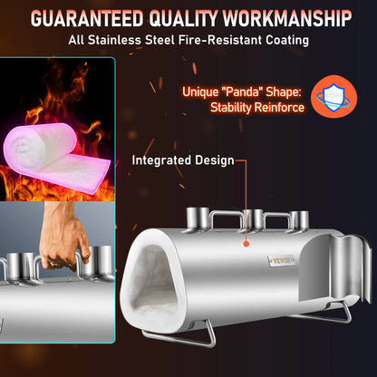 VEVOR EU Propane Forge Portable 2/3 Burner Tool and Knife Making Large Capacity Blacksmith Farrier Forges Furnace Blacksmithing