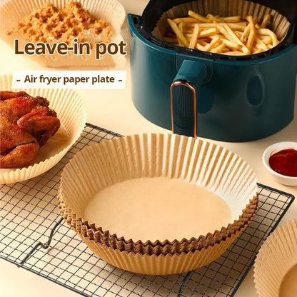 50pcs/set Disposable Air Fryer Paper Liner 23CM Oil-proof Water-proof Airfryer Disposable Cooking Paper Trays Baking Paper