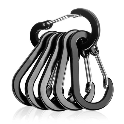 Fishing CC1 6Pcs Aluminum Alloy Carabiner Keychain Outdoor Camping Climbing Snap Clip Lock Buckle Hook Fishing Accessories
