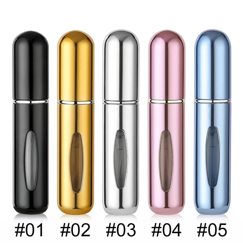 Solid Color 5ml Bottom Flush Rechargeable Perfume Bottle Sprayer Small Portable Cosmetic Refill Perfume