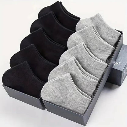 10/40 Pairs Men's Boat Socks Business Sport Sweat Absorption Mature Summer Autumn Solid Color Non Pilling Versatile Ankle Socks