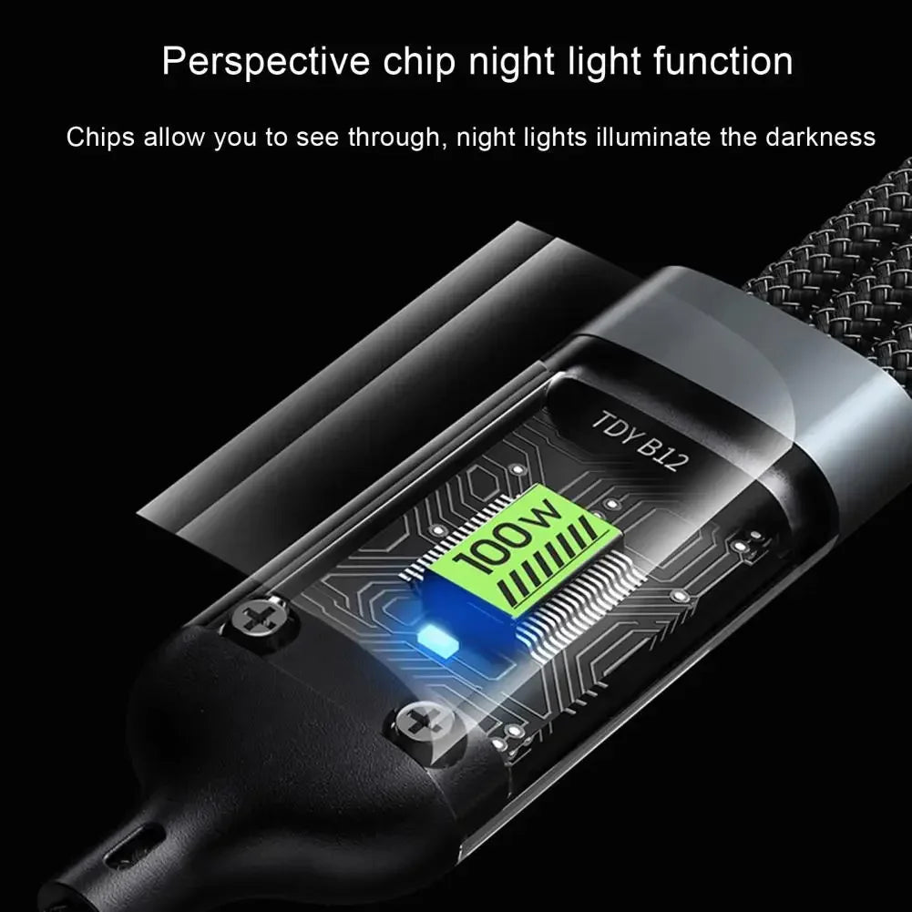 3-IN-1 120W/100W Data Cable For iPhone 15-7 Fast Charging Cable USB to TypeC 8 Pin Mirco USB For Samsung Huawei Xiaomi USB C