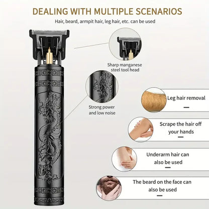 Rechargeable Men's Grooming Set - Electric Shaver, Body Hair Trimmer, Multi-Tooth Wet & Dry Hair Clipper