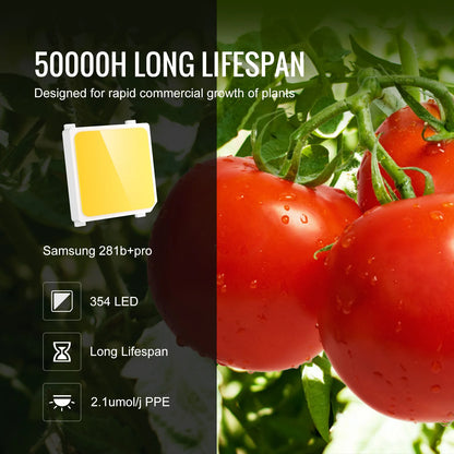 VEVOR Quantum Board LED Grow Light Samsung 281B Full Spectrum Phyto Lamp for Greenhouse Growing Indoor Plants Vegetables Growth