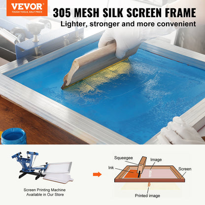VEVOR 20x24inch Screen Printing Kit Aluminum Silk Screen Printing Frames Silk Screen Printing Frame with High Tension Nylon Mesh