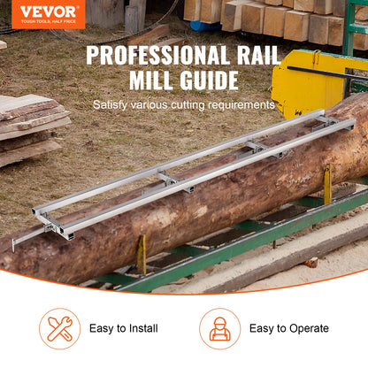VEVOR Chainsaw Mill Planking Milling 9ft Guide Bar Wood Lumber Cutting Portable Sawmill Aluminum Steel Chain Saw Mill