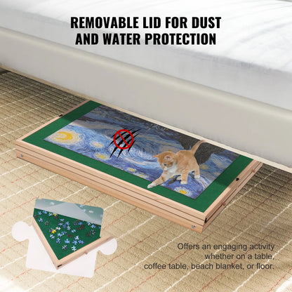 VEVOR 1500 Piece Puzzle Table with Folding Legs 4 Drawers and Cover Wooden Jigsaw Puzzle Plateau For Adults Gift for Mom