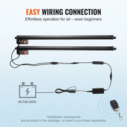 VEVOR 2PCS 12V Linear Actuator 1000N 30inch Electric Linear Motor Controller Kit IP54 Protection for Home TV Table Sofa Lifting