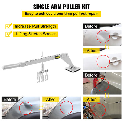 Vevor Dent Pull Bar 6 Claw Hook Dent Puller Single Leg Levelling Portable Dent Pull Bar Aluminum Alloy for Car Dent Repairing
