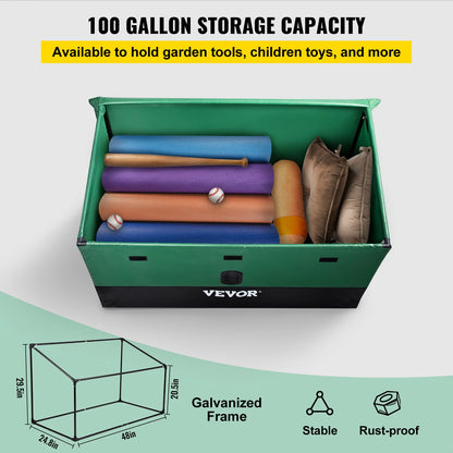 VEVOR Outdoor Storage Box Patio Deck Box 100 /150 /230 Gallon Waterproof PE Tarpaulin Patio & Garden Furniture Home & Garden