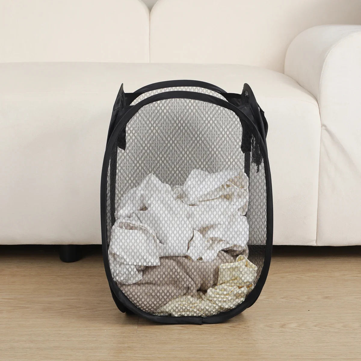 Children's Toy Storage Foldable Portable Net Grid Laundry Basket Dirty Dlothes Basket Dirty Clothes Basket Home Storage Clothes
