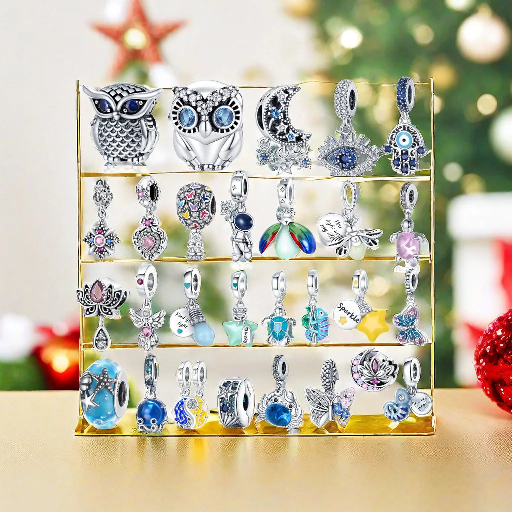 Sterling Silver 925 Devil Eye Charm Owl Miracle Beads Suitable for Pandora Original Bracelet Necklace Accessories Jewelry Gifts