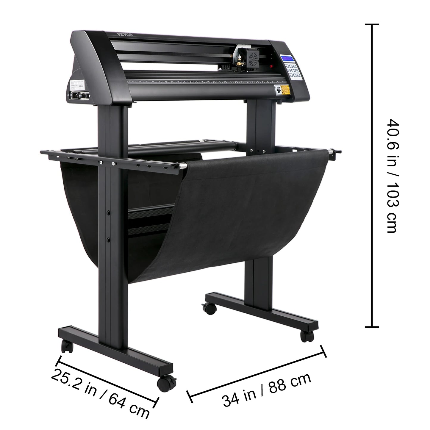 VEVOR 28/34/53 Inch Semi-Automatic Vinyl Cutter Plotter Cutting Printer w/ Floor Stand 3 Blades LCD Display SIGNMASTER Software